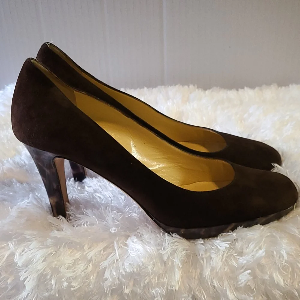 Kate Spade brown suede leopard heels